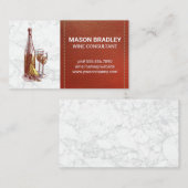 ワインとチーズ | 大理石（ステッチ済みレザー） 名刺 (正面/裏面)