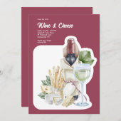 ワインとチーズ 招待状 (正面/裏面)