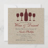 ワインとデザー素朴ト任意のイベント招待状 招待状 (正面)