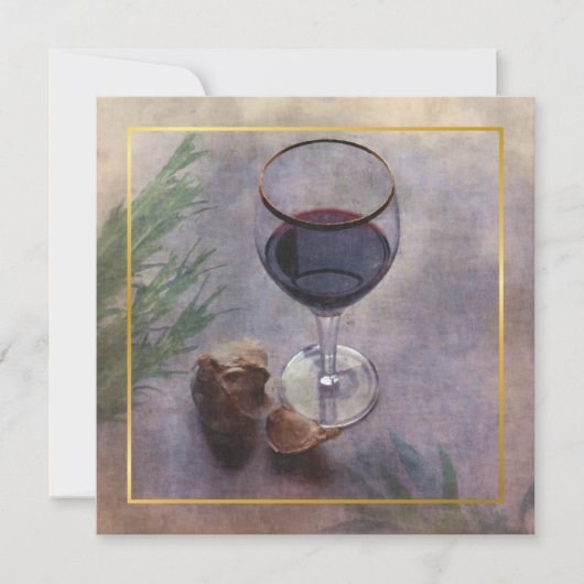 ワインとニンニクのディナーの招待状 招待状 (正面)