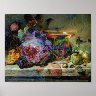 ワインとバラカラスプラッシュ ポスター