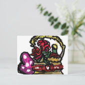 ワインとバラバレンタイン ポストカード (スタンド正面)