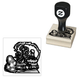 ワインとバラバレンタイン ラバースタンプ