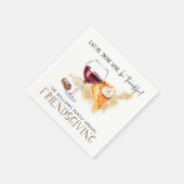 ワインとパイ | 友情ある感謝祭のパーティー スタンダードカクテルナプキン (角)