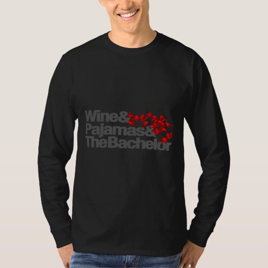 ワインとパジャマと独身者のフィットリラックス感 Tシャツ (正面)
