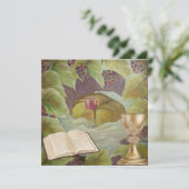 ワインとパンが緑色に丸められた白い布 シーズンカード (スタンド正面)