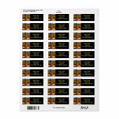 ワインとヒマワリ差出人住所 ラベル (フルシート)