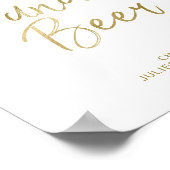 ワインとビール8x10金ゴールドフェイクフォイルの看板 ポスター (角)