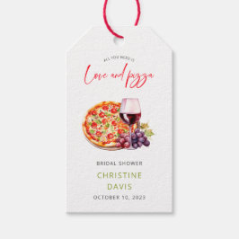 ワインとピザのブライズシャワー ギフトタグ