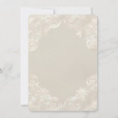 ワインとピンクのバラと装飾的な鳩の灰色 招待状 (裏面)