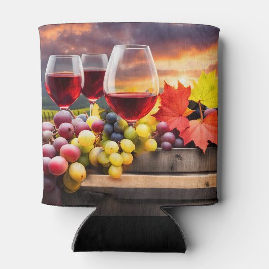 ワインとブドウおもしろい美しい居心地 缶クーラー (裏面)