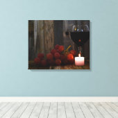 ワインとブドウが輝く キャンバスプリント (インサイチュ (ウッドフロア))