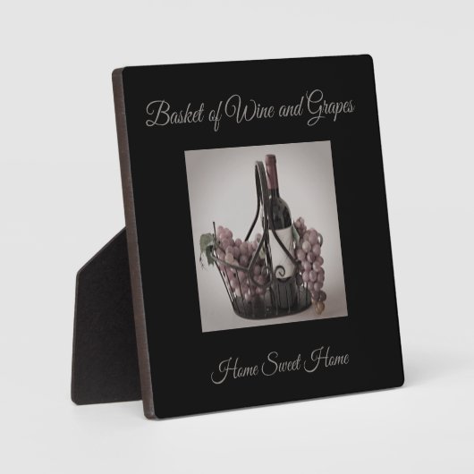 ワインとブドウのイースルバスケット付きプラークHSH フォトプラーク (正面)
