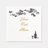 ワインとブドウのナプキン スタンダードカクテルナプキン (正面)