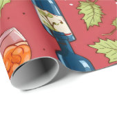 ワインとブドウのパターン ラッピングペーパー (ロールコーナー)