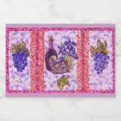 ワインとブドウのプロバンスピクニックポインティリズム スパークリングワインラベル (シングルラベル)