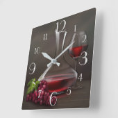 ワインとブドウはまだライフスクエアウォールクロック スクエア壁時計 (傾斜)