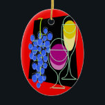ワインとブドウ セラミックオーナメント<br><div class="desc">ワインとブドウ</div>