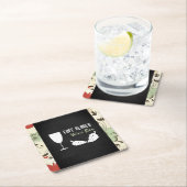 ワインとブドウ、フローラシャルボードワインバー/ワイナリー スクエアペーパーコースター (インサイチュ)