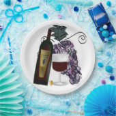 ワインとブドウ ペーパープレート (パーティー)