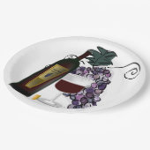 ワインとブドウ ペーパープレート (アングル)