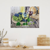 ワインとブドウ ポスター (キッチン)