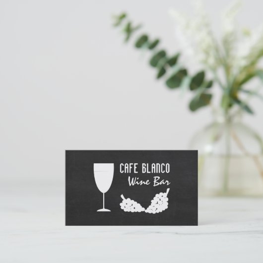 ワインとブドウ、黒板ワインバー/ワイナリー 名刺 (スタンド正面)