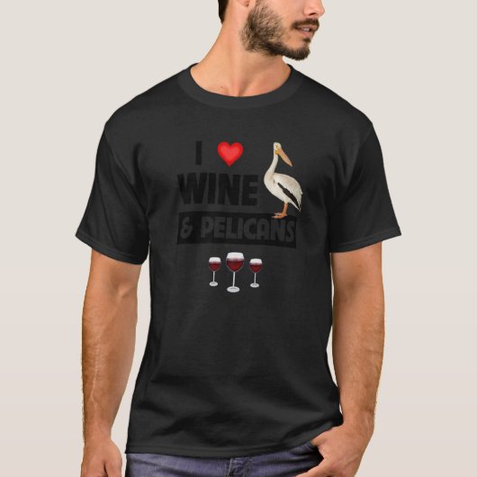 ワインとペリカンが大好き水中競技海Bi Tシャツ (正面)
