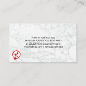 ワインとボトルのロゴ |白大理石 名刺 (裏面)