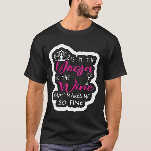 ワインとヨガ Tシャツ (正面)