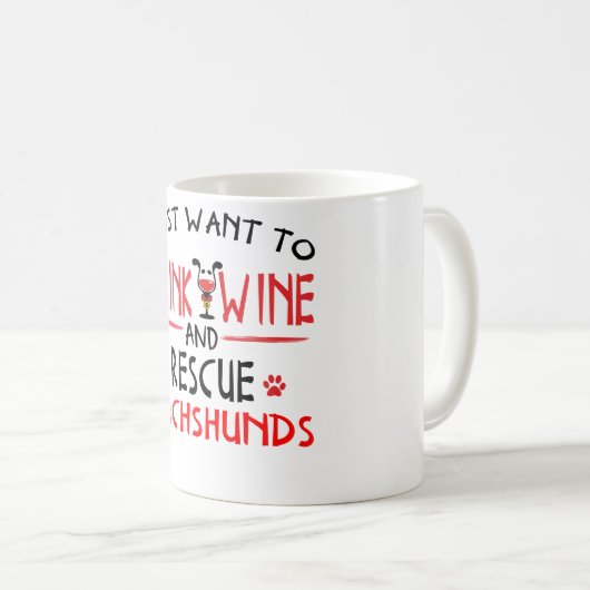 ワインとラブ·ダクシャンド·ダクシおもしろいュント·ジフ コーヒーマグカップ (正面右)