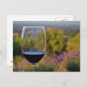 ワインとラベンダーポストカード ポストカード (正面/裏面)