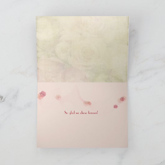 ワインとレッドローズの記念日 カード (内部)