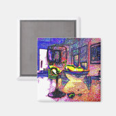 ワインとレモンI – 冷蔵庫マグネット マグネット (正面/裏面)