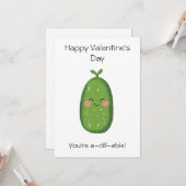 ワインと一緒に楽しむディル-ライトフルなサプライズ！ - 面白いピクルスバレンタインデー カード (正面/裏面インサイチュ)