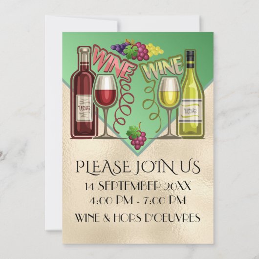 ワインと友達 - 裏面参照 - 招待状 (裏面)