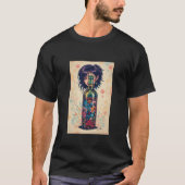 ワインと女性と歌の美しいグラフィック画像のメンズTシャツ Tシャツ (正面)