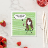 ワインと引用文で女の子を棒 スタンダードカクテルナプキン (インサイチュ)