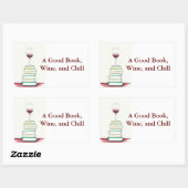 ワインと書籍のバンパーステッカー 長方形シール (シート)