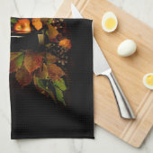 ワインと果物の静物 キッチンタオル (四つ折り)