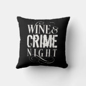 ワインと犯罪の夜 – おもしろい真の犯罪 クッション (裏面)