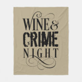 ワインと犯罪の夜 – 真おもしろいの犯罪フリース空白の フリースブランケット (正面)