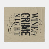 ワインと犯罪の夜 – 真おもしろいの犯罪フリース空白の フリースブランケット (正面(横))