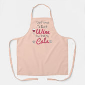 ワインと猫 エプロン (正面)