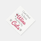 ワインと猫 スタンダードカクテルナプキン (角)