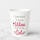 ワインと猫 紙コップ (正面)