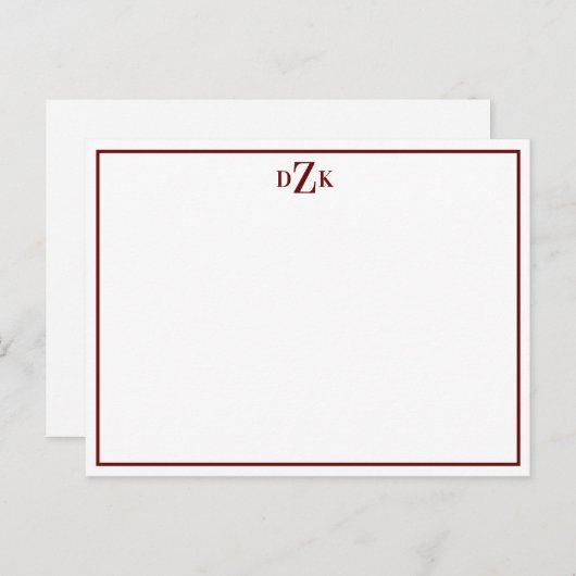 ワインと白の洗練されたフエレガントラットノート ポストカード (正面/裏面)