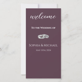 ワインと白結婚リングや輪-結婚式 プログラム