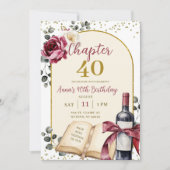 ワインと第40章の誕生日招待状 招待状 (正面)