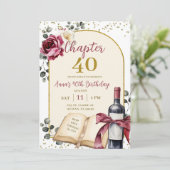 ワインと第40章の誕生日招待状 招待状 (スタンド正面)